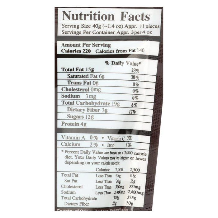 Next Organics (Pack of 6) Dark Chocolate Cashews - 4 Oz