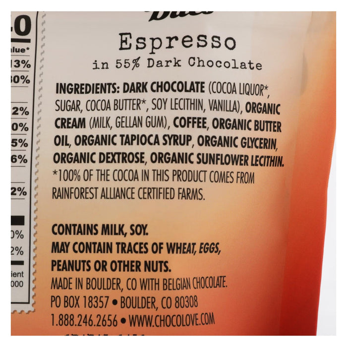 Chocolove Xoxox Peach Bites Espresso, 3.5 Oz (Case of 8)