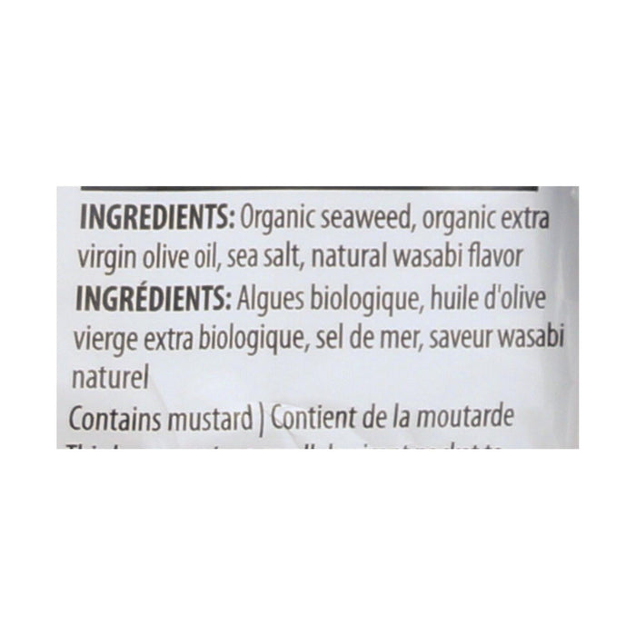Organic Wasabi Seaweed Snax by Seasnax (Case of 12 - .36 Oz Each)