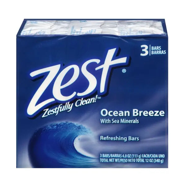 Zest Ocean Breeze Bath Bar Soap 3pk 4 oz