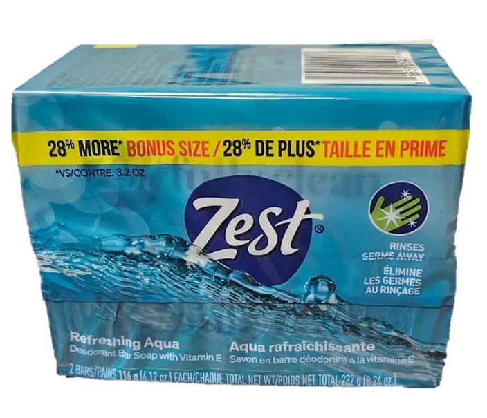 Zest Aqua Bar Soap 2pk 4.12 oz