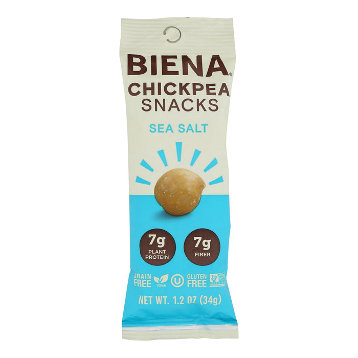 Biena Sea Salt Roasted Chickpea Snacks, Case of 10 - 1.2 oz Bags