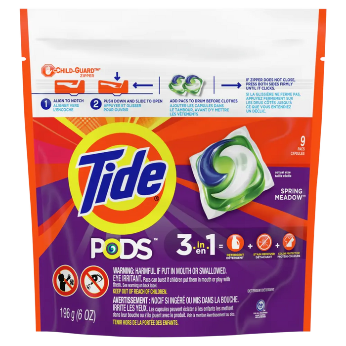 Tide Pods Liquid Spring Meadow Laundry Detergent 3in1 9 ct