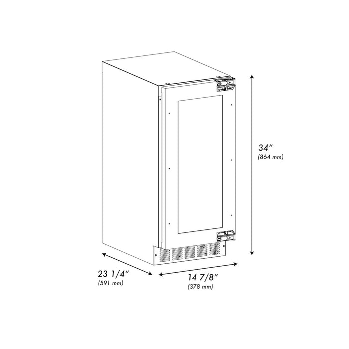 ZLINE 15" Touchstone Gourmet Ice Maker Drain Pump Panel Ready Door IGMDP-15
