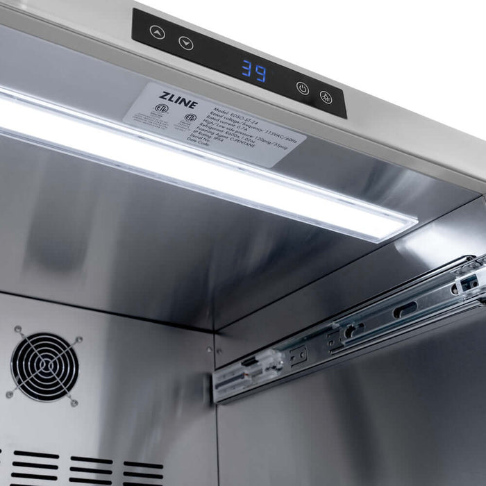 ZLINE 24" Touchstone 168 Can Outdoor-Rated Dual Refrigerator Drawer, Gold, RDSOZ-ST-24-G