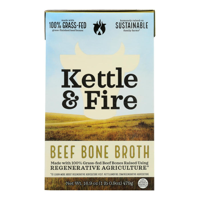 Kettle & Fire - Beef Bone Broth - Pack of 6 - 16.9 oz