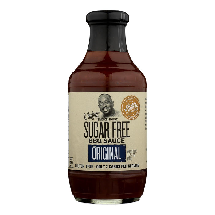 G Hughes Original No Sugar Added BBQ Sauce - 18 Oz Bottles (Pack of 6)