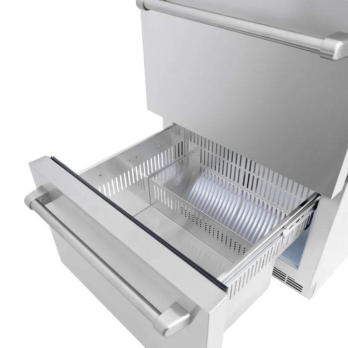 ZLINE 24" Touchstone 168 Can Outdoor-Rated Dual Refrigerator Drawer, Stainless Steel, RDSO-ST-24