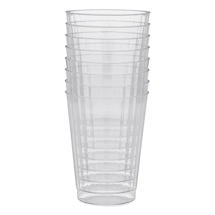 Champs Tumbler Fluted Hard Plastic Clear 8ct 12 oz
