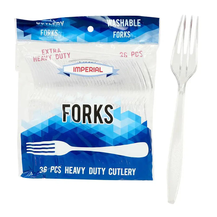 Fork Extra Heavy Duty Plastic White 36 ct