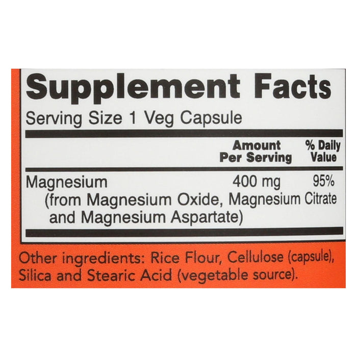 Now Foods Magnesium 400mg - 180 Capsules