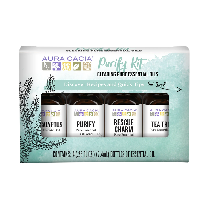 Aura Cacia Essential Oil Kit Purify, Ea (Pack of 1) - Aromatherapy Diffuser Blend