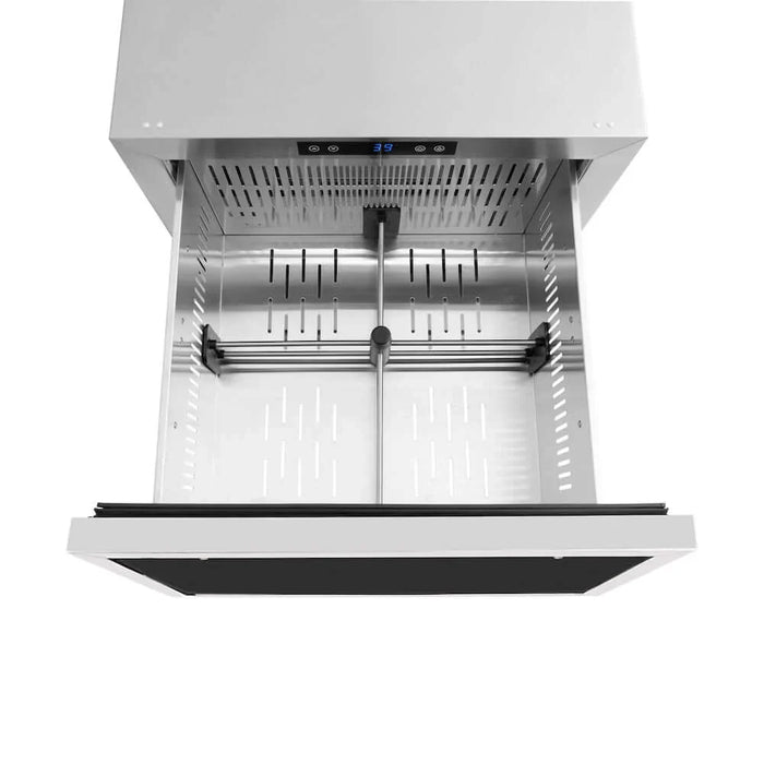 ZLINE 24" Touchstone 168 Can Outdoor-Rated Dual Refrigerator Drawer, Panel Matte Black, RDSPOZ-24-MB