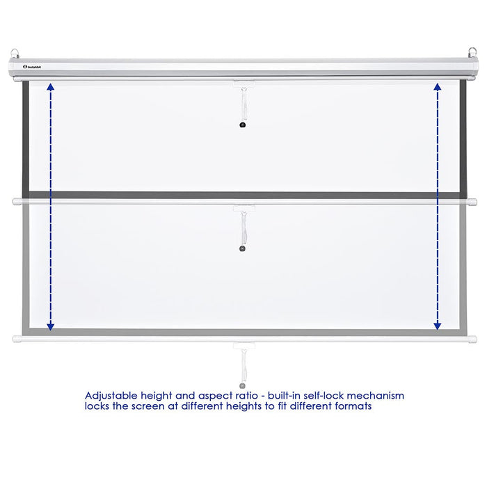 InstaHibit 16:9 Retractable Manual Projection Screen 72" Ceiling/Wall