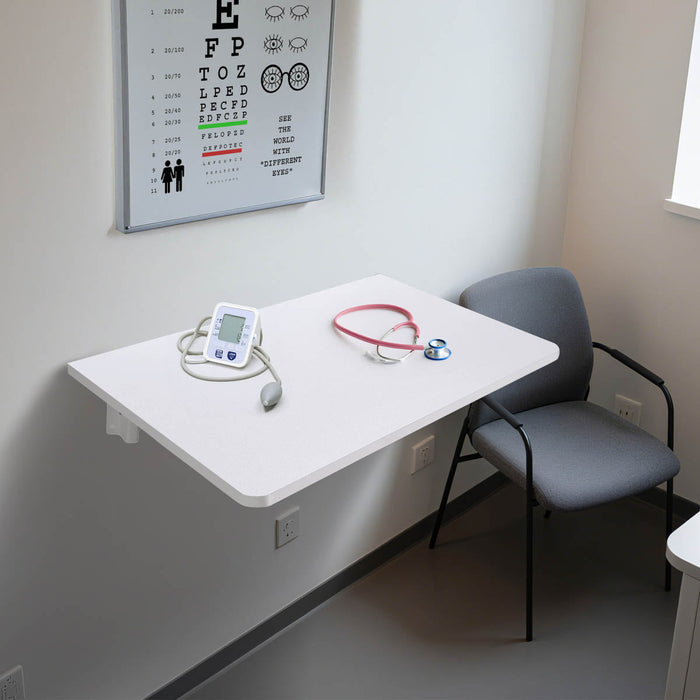 Yescom Wall Mount Fold Down Floating Table Desk Black/White
