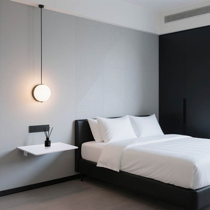 Yescom Wall Mount Fold Down Floating Table Desk Black/White