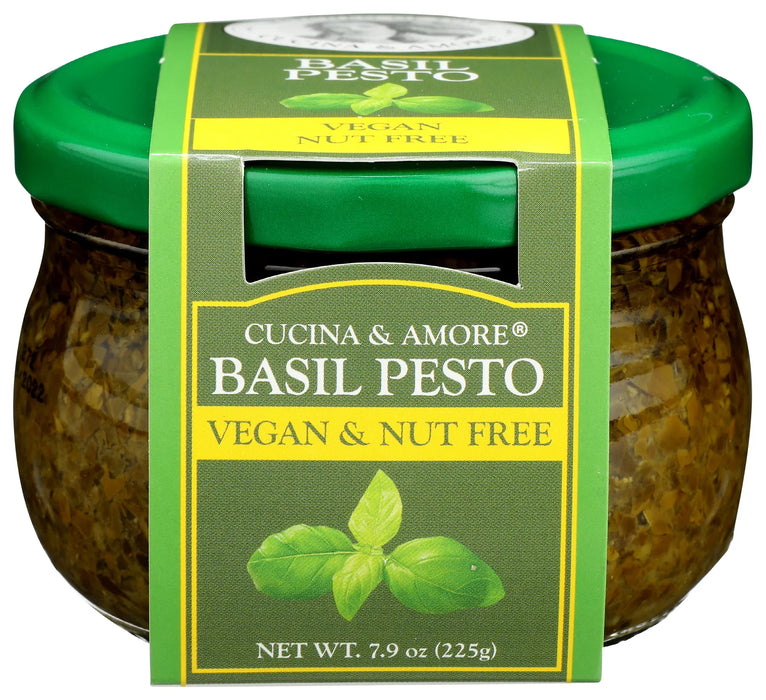Cucina & Amore Pesto Basil - Vegan & Nut-Free 7.9 Oz (Pack of 6)