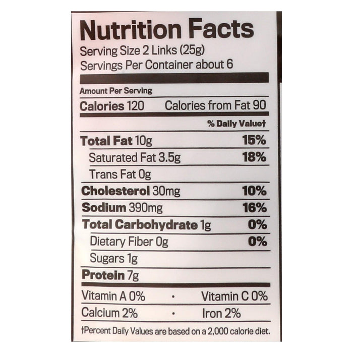 John's Hot and Spicy Pork Sausages - 5 Oz / Case of 8