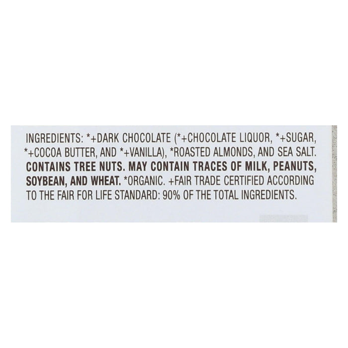 Lake Champlain Chocolates Dark Chocolate Bar with Almonds & Sea Salt - 3 Oz. (Case of 12)