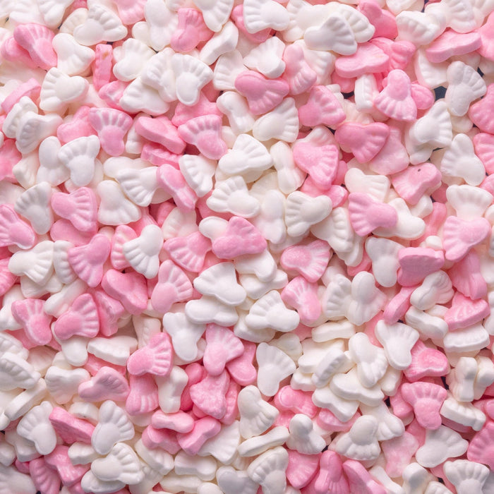 Oasis Supply Baby Shower Sprinkles & Sugar Shapes ? Edible Decorations for Cakes, Cupcakes, and Cookies ? Gender Reveal, Boy, Girl, and Neutral Party Baking Decorations (Baby Feet - Pink)