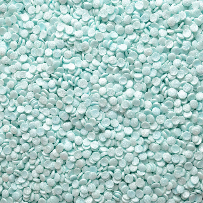 Oasis Supply Baby Shower Sprinkles & Sugar Shapes. Edible Decorations for Cakes, Cupcakes, and Cookies. Gender Reveal, Boy, Girl, and Neutral Party Baking Decorations (Pearl Quins - Blue)