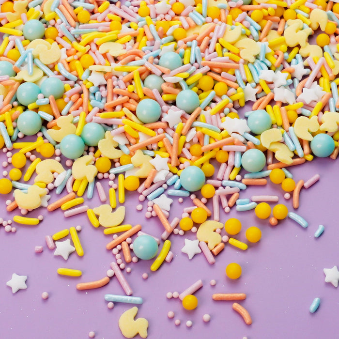 Oasis Supply Baby Shower Sprinkles & Sugar Shapes. Edible Decorations for Cakes, Cupcakes, and Cookies. Gender Reveal, Boy, Girl, and Neutral Party Baking Decorations (Ducky Mix - Assorted)