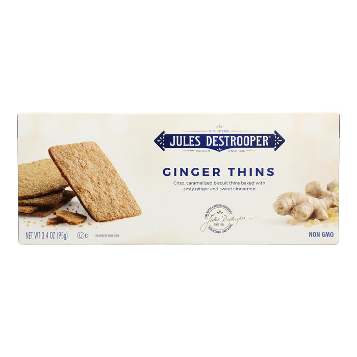 Jules Destrooper - Cookies - Ginger Thins - Case Of 12 - 3.35 Oz.