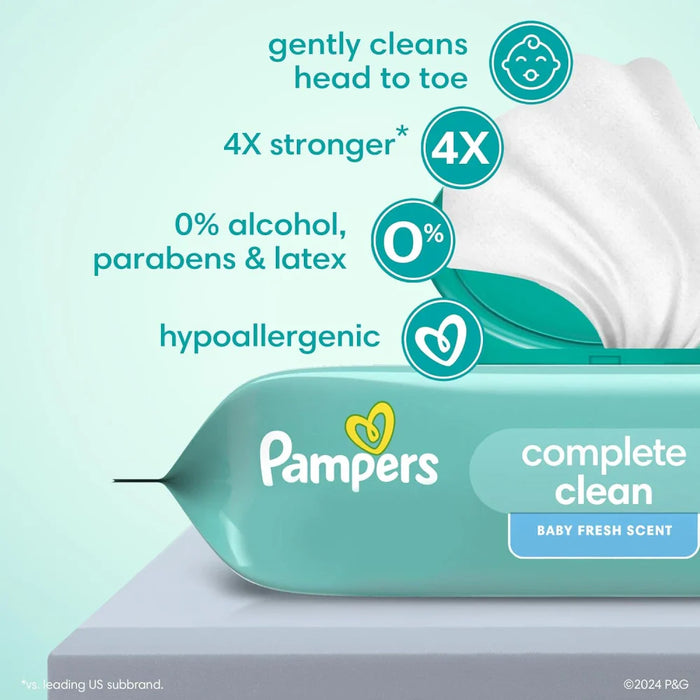 Pampers Baby Wipes Pop-Top Complete Clean 72 ct