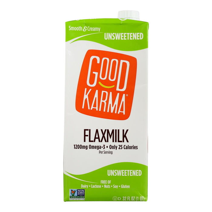 Good Karma Flaxmilk Unsweetened, Case of 6 - 32 Fl Oz