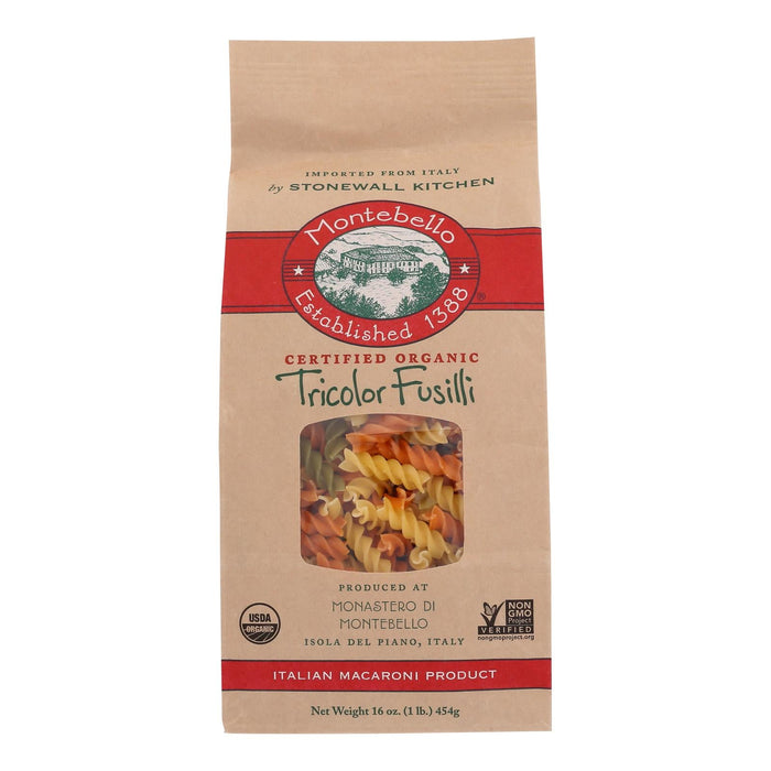 Montebello Tricolor Fusill Pasta Case of 12, 16 oz
