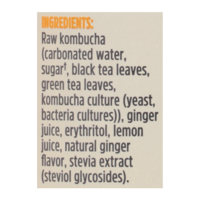 Remedy Kombucha - 11 oz Ginger Lemon Organic Probiotic Drink (Pack of 12)