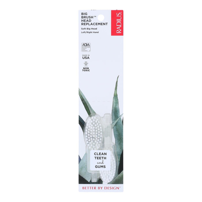 Radius Big Brush Replacement Head - Soft (Case of 6, 2 Packs)