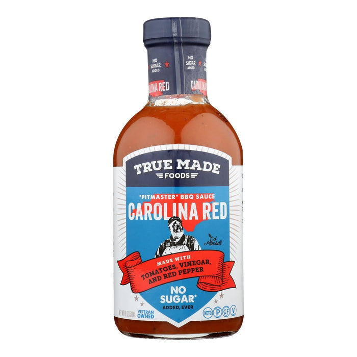 True Made Foods BBQ Sauce Carol Red Style, 18 Oz Case of 6