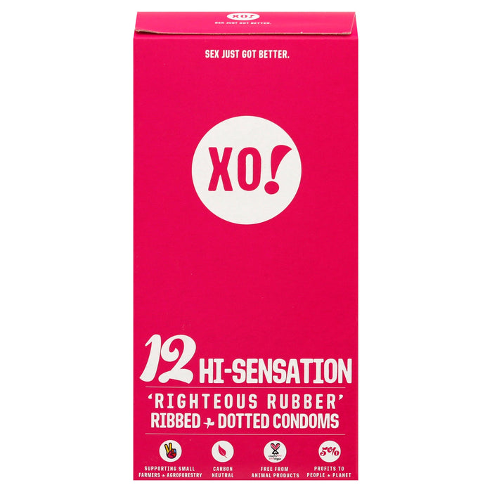 Xo! Hi-Sensation Condoms - 8 to 12 Ct Case