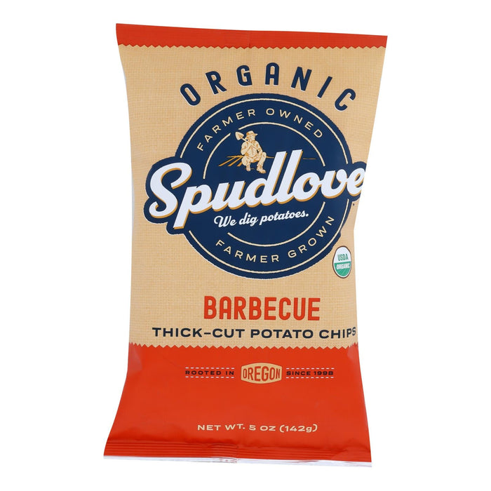 Spudlove Thck Barbeque Potato Chips, 5 oz., Case of 9