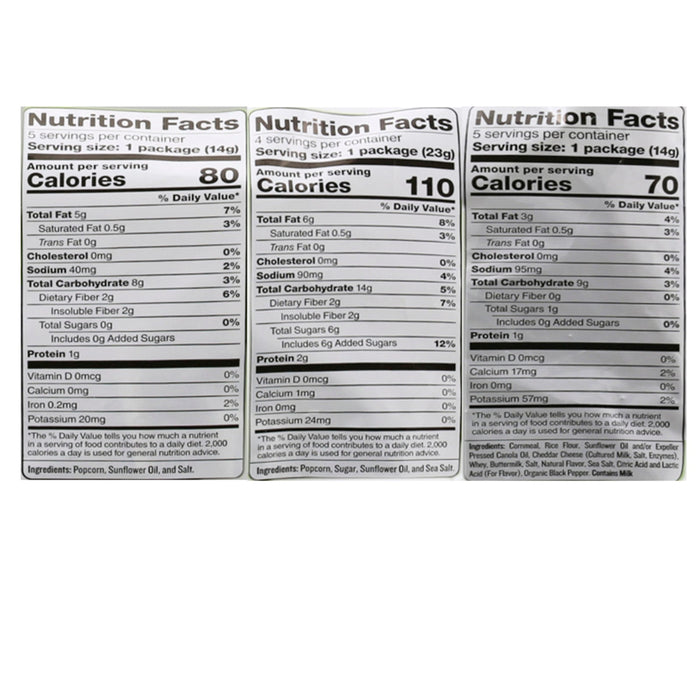 Skinny Pop Pirate's Booty Popcorn Family Snack Variety Pack, 3-pack (8.2 oz Each)