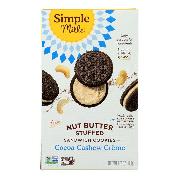 Simple Mills Cocoa Crunch Cream Sandwich Cookies - 6.7 Oz (Case of 8)