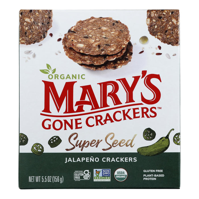 Mary's Gone Crackers - Zesty Jalapeno Crackers - 5.5 Oz Pack of 6