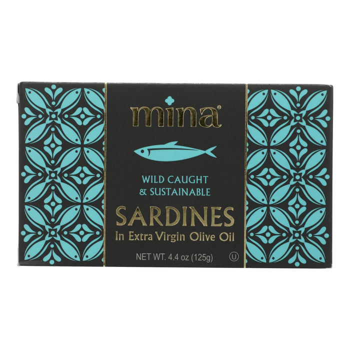 Mina Sardines in Extra Virgin Olive Oil, 4.4 Oz Pack of 12