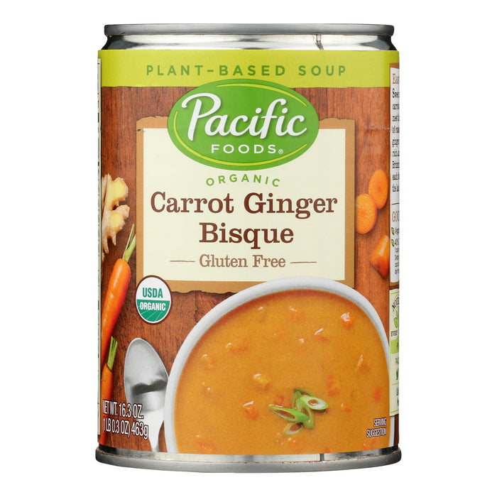 Pacific Foods Organic Carrot Ginger Bisque, Case of 12 - 16.3 oz