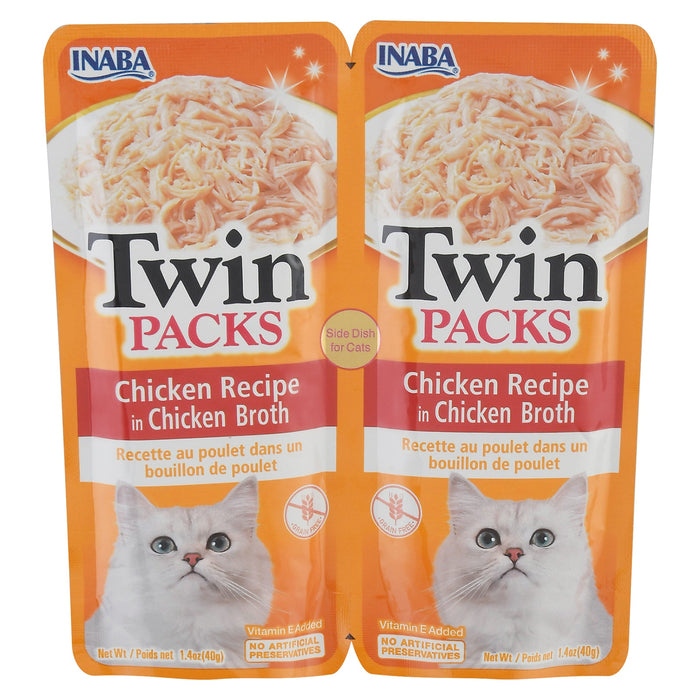 Inaba Twin Variety Cat Food Broth, Chicken Broth, 2.8 Oz, Case of 8