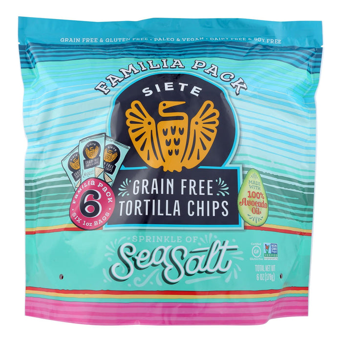 Siete Sea Salt Grain Free Tortilla Chips, Pack of 6