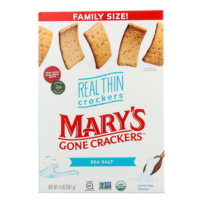 Mary's Gone Crackers Thin Cracker Family Size Sea Salt 6-Pack (14 Oz Each)