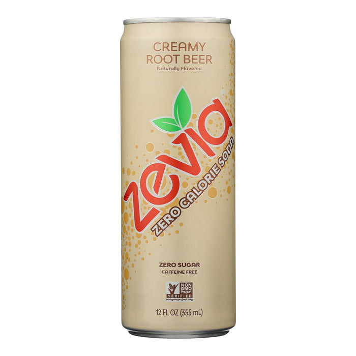 Zevia Creamy Root Beer Soda - 12-Ounce Cans 12-Pack