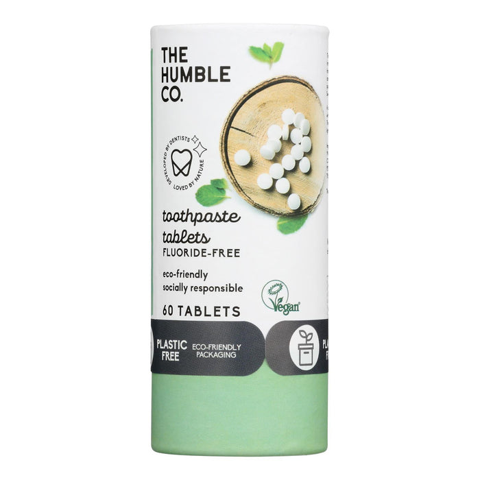 Humble Co Toothpaste Tablets Mint Fluoride Free 60 Ct - 6-Pack Case