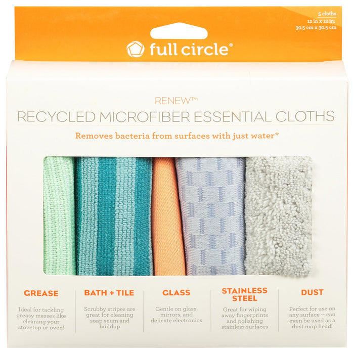 Full Circle Microfiber Cloths - 5 Count