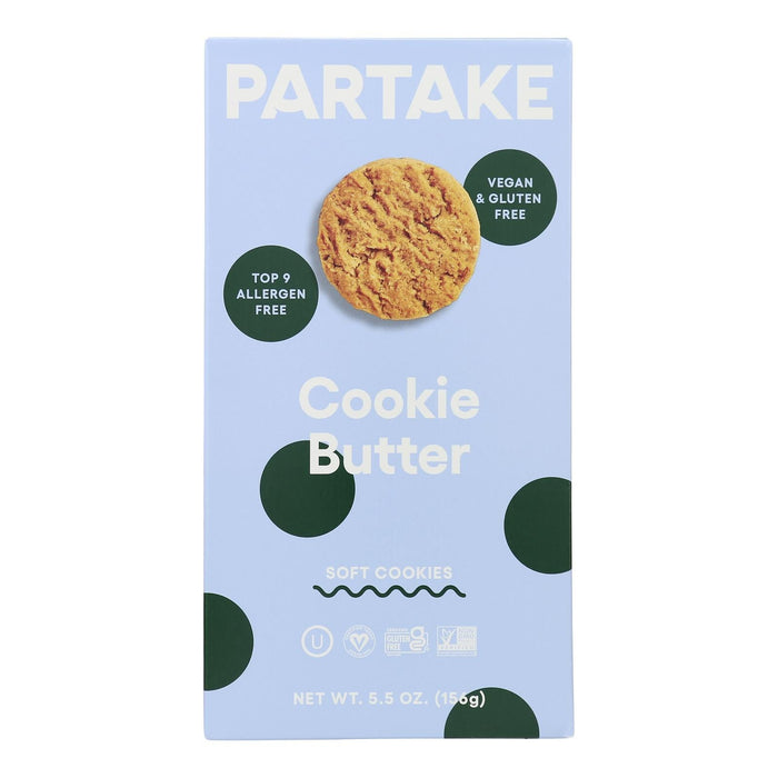 Partake Foods Soft Baked Butter Cookies - Case of 6 - 5.5 Oz Each