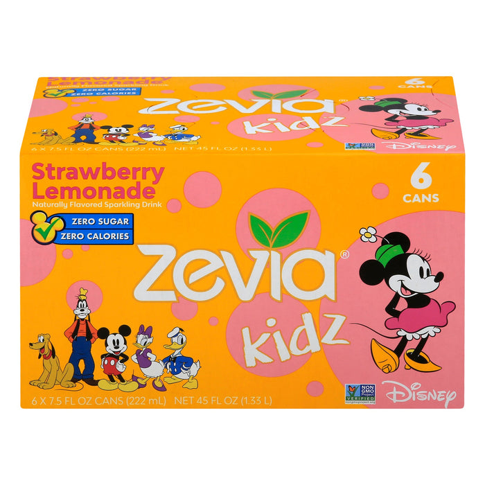 Zevia Kidz Natural Strawberry Lemonade Sparkling Water (4 x 6/7.5 Fl Oz)