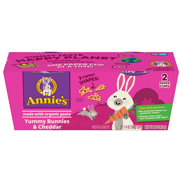 Annie's Organic Mc&Cheese Macaroni & Cheese Bunnies, 2-Pack (Pack of 6) - 2.8 Oz