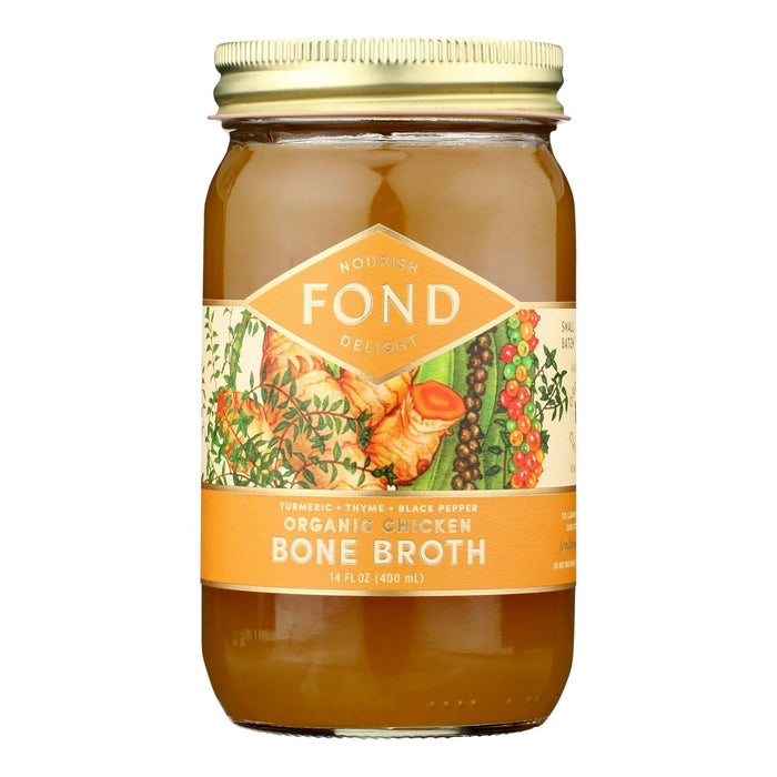 Fond Bone Broth, 14 fl. oz. 4-Pack: Liquid Bone Broth with Turmeric